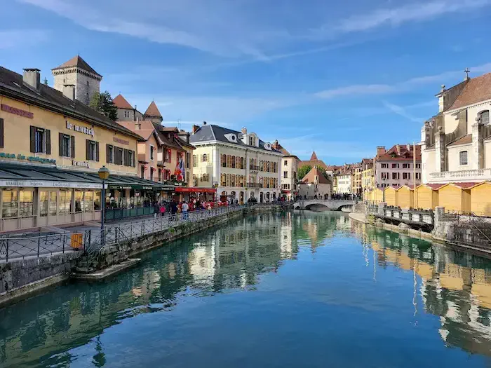 Beautiful canal view through Annecy, France