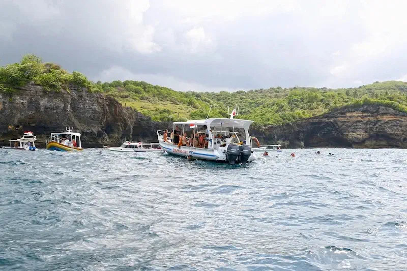 Boat trip snorkeling in sea