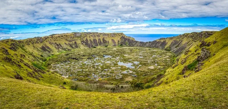 Crater view on Easter Island
